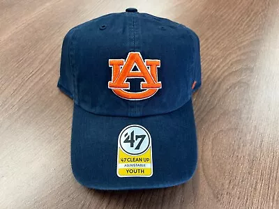 Auburn Tigers 47 Youth Clean Up Hat Strapback Navy Blue Dad Cap New Nwt $25 • $20