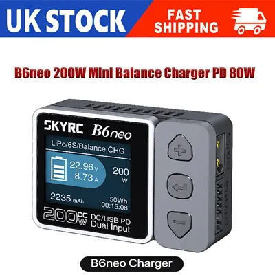 SkyRC B6neo Lipo Battery Balance Charger AC 80w DC 200W Smart PD F/RC Helicopter • £36.09