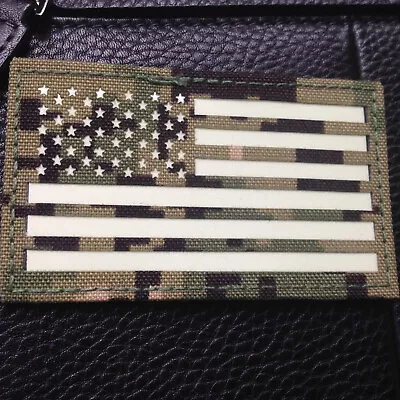 LEFT IR US FLAG Reflect Tactical Army AIRSOFT PATCH/GLOW IN THE DARK Multicam • $7.99