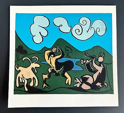 Authentic Pablo Picasso Linocut Print -  Two Satyrs And Goat  • $39.99