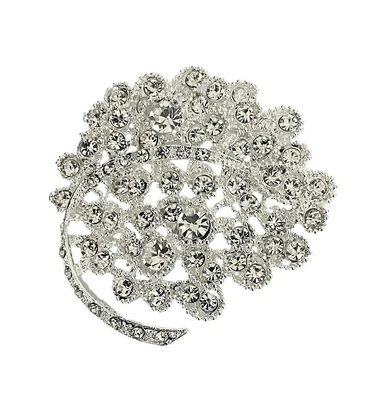 £6.85 • Buy Flower Brooch Pin Silver Bouquet Crystal Prom Dress Gift Wedding Jewellery UK