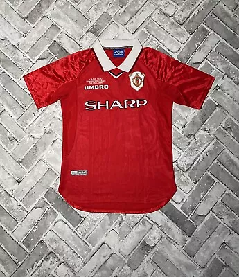 Vintage Umbro Man United 1999 Champions League Final Jersey Solsjkaer #20 Mens S • £123.57