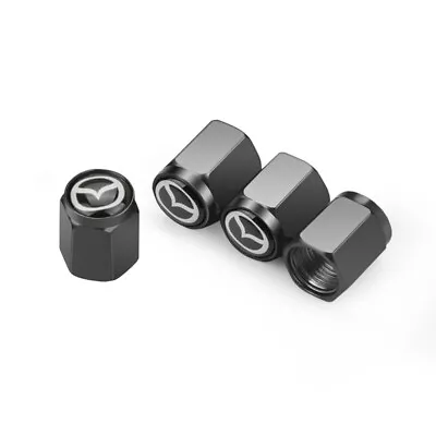 4x Black Mazda Wheel Tire Air Valve Stem Cap For Mazda 3 6 Mazdaspeed CX-5 MX-5 • $10.44