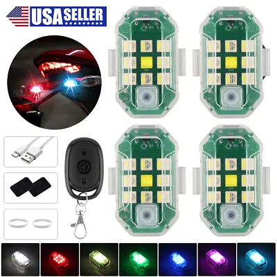 4PCS Wireless LED Strobe Light 7 Colors Rechargeable Flashing Light With Remote • $22.89