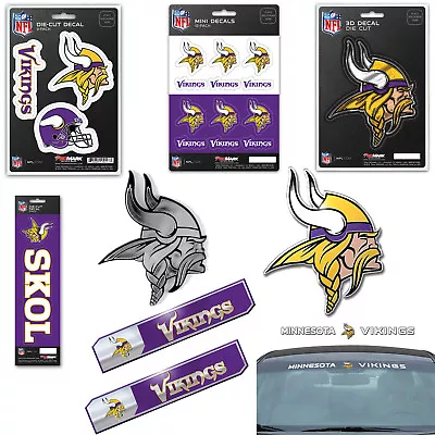 NFL Minnesota Vikings Premium Vinyl Decal / Sticker / Emblem - Pick Your Pack • $9.87