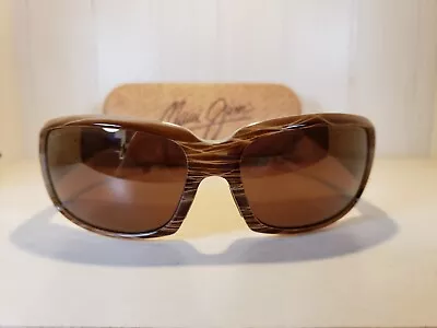 MAUI JIM MJ236-25C BLUE WATER BROWN STRIPE HCL Bronze AUTHENTIC ITALY Sunglasses • $100