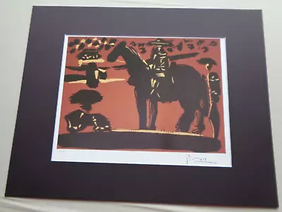 Pablo Picasso Lithograph SIGNED Black Matted Limited Edition Don Quixote Horse • $299.99