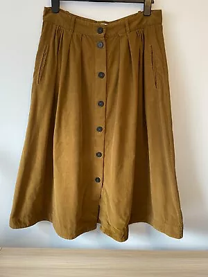 Toast Skirt Sz 14 Corduroy Needlecord Flare Swing Pockets Button See Details • £80