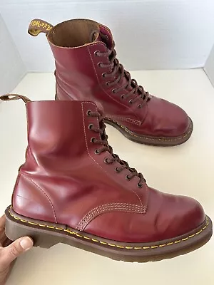 Dr. Martens Oxblood Red Quilon 1460 Vintage Made In England Lace Up Boots • $191.25