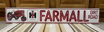 Farmall IH Metal Sign Dirt Road Tractor Vintage Style Wall Decor 36” • $42
