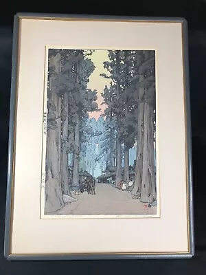 Rare HIROSHI YOSHIDA (1876-1950) 1937 “Cryptomeria Avenue” Woodblock Print • £81.15