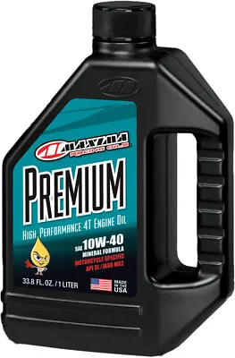 MAXIMA 10W-40 PREMIUM Conventional Mineral 4T 4-Stroke Motorcycle Engine Oil 1L • $19.43
