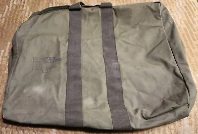 Genuine US Military Vintage Canvas Kit Flyers Cargo Gear Parachute Bag Sage 81 • $89.99