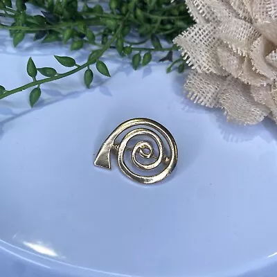 ALVA Museum Replica Gold Tone Petroglyph Spiral Swirl Symbol Vintage Pin Brooch • $25