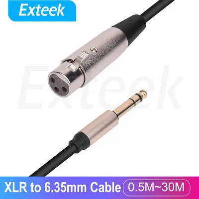 XLR Female To 6.35mm 1/4 '' Male Microphone Stereo Audio Cable TRS Jack Lead/Mic • $7.95