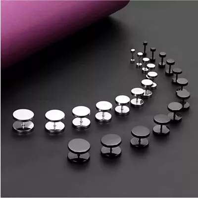 Surgical Stainless Steel Stud Earrings Men Women Faux Gauges Ear Tunnel Ear Stud • $4.99