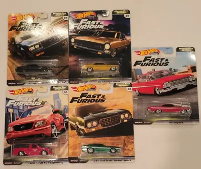 Hot Wheels Premium Fast & Furious MOTOR CITY MUSCLE Complete 5 Car Set • $39.95