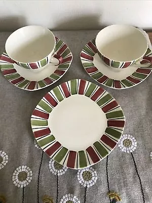 MIDWINTER FASHION SHAPE 2 X Cup And Saucer And Plate. Unusual Pattern  • £10