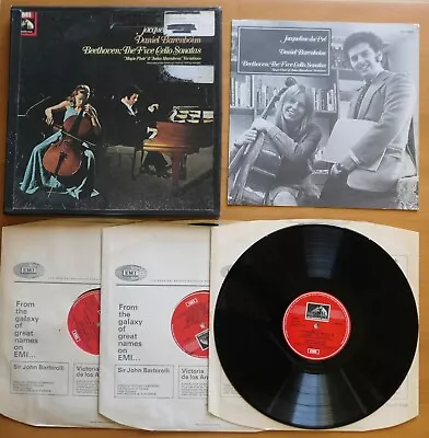 SLS 5042 ED1 Jacqueline Du Pre Barenboim Beethoven Five Cello Sonatas EMI 1st VG • £30