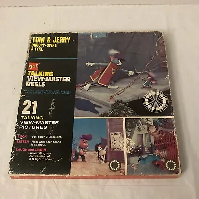 Talking View-Master Tom And Jerry Droopy Spike Tyke 3 Reel Set AVB511 Vintage • $12.50