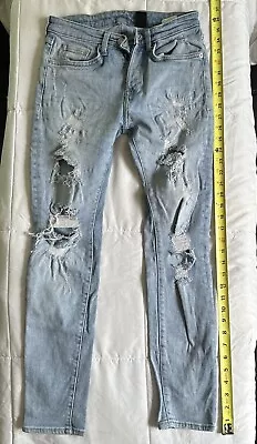 H&M Skinny Jeans Ripped Distressed 28x30 Men's Light Blue • $13.50