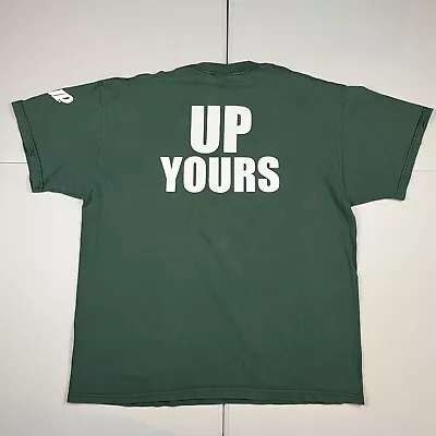 Vintage 90s 7 Up Up Yours Funny Double Sided Graphic T Shirt Green XL • $39.99