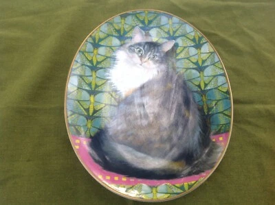 £8 • Buy Royal Worcester Oval Plate - Ivory Cats - Agneatha & The Nouveau Butterflies