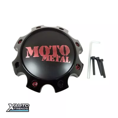 Moto Metal Wheel Center Cap 8 Lug Satin Black W/ Red Tint 1079L170SGBMO1RC • $25
