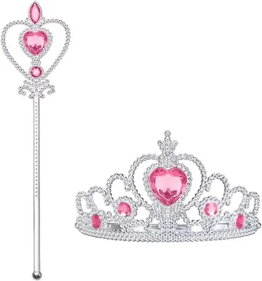 £5.99 • Buy Vicloon Elsa Princess Tiara, Tiara Crown And Fairy Wand Elsa Dress Up Set For