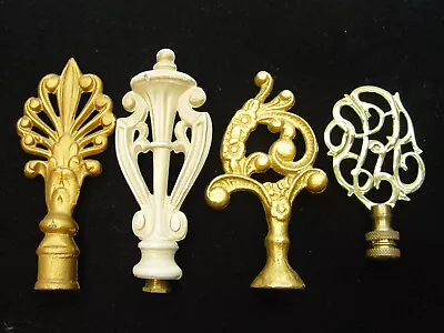 4 Vintage Lamp Finials One Is Brass The Others Are Painted Metal.  3 1/4 To 4  • $10