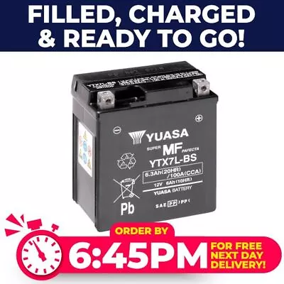 Genuine Yuasa YTX7L-BS High Power AGM GEL Motorbike Motorcycle Battery YTX7LBS • £47.65
