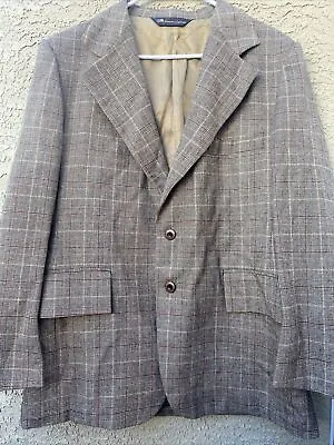 Vtg Men’s Blazer Sport Coat Jacket Suit  Sears Kings Road Disco Mod Tweed • $35.19