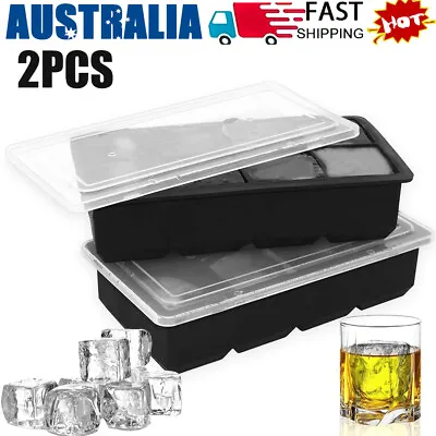 2PCS 8 Grids Whiskey Silicone Maker Ice Cube Tray Mould Large Mold Giant Square • $22.82