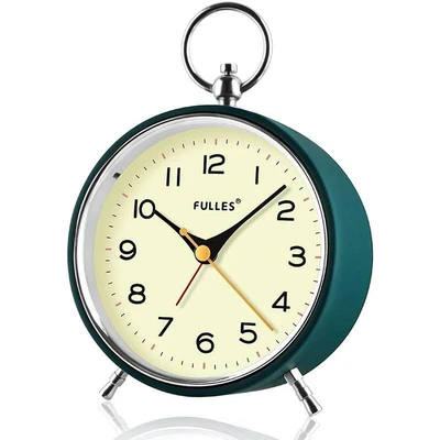 $48.80 • Buy Retro Vintage Analog Alarm Clock Non Ticking With Night Light Silent Alarm