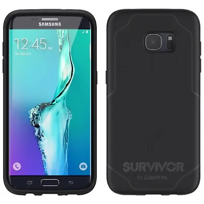 Griffin Samsung Galaxy S7 Edge Survivor Journey ShockProof Case Cover Black/Grey • £3.45