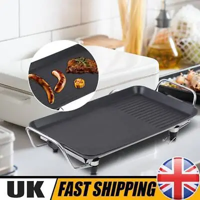 Electric Teppanyaki Table Top Grill Griddle Hot Plate BBQ Barbecue Pan 1360W • £17.29