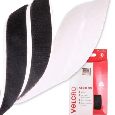 20mm X 50cm Self Adhesive HOOK & LOOP TAPE ROLL Genuine Velcro®  CHOOSE COLOUR • £5.97
