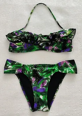 Green Print Bikini Top & Bottoms TIGERLILY Size 10 Gorgeous • $26