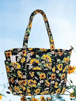 Vera Bradley Commuter Travel Tote Laptop Bag Sunflower Print W/ Trolley Sleeve • $98