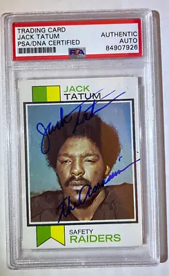 1973 Topps Jack Tatum Signed  W/ The Assassin Inscription PSA/DNA Certified • $400