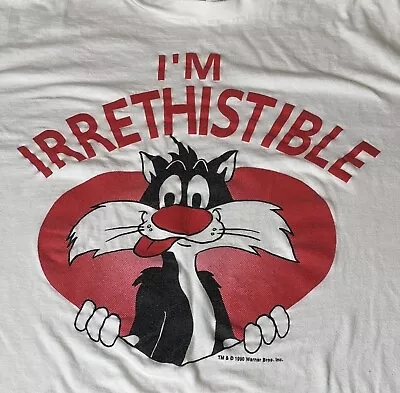 VTG 1990 Warner Bros Sylvester Im Irrethistible Jostens Shirt XL Single Stitch • $34.99