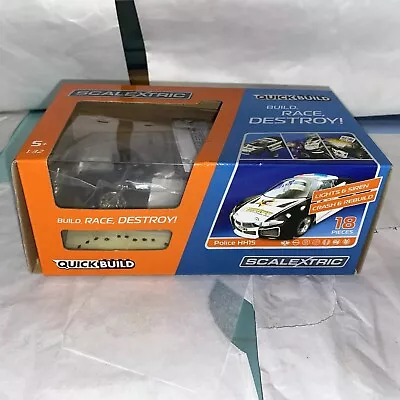 Hornby Scalextric Quick Build Race Destroy Police Car Black/White Boxed • £15