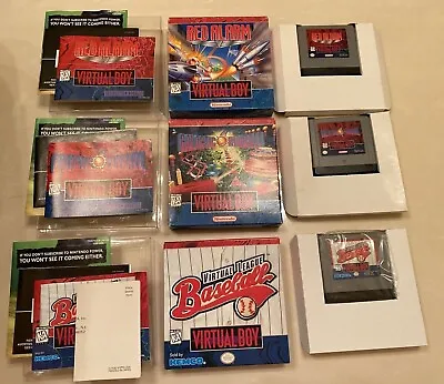 Nintendo Virtual Boy Red Alarm + Galactic Pinball + Baseball All COMPLETE CIB US • $399.99