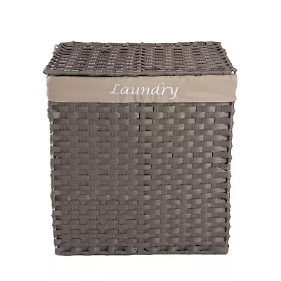 Wickerfield Faux Wicker Laundry Linen Basket With Lining Bathroom Storage  • £25.99