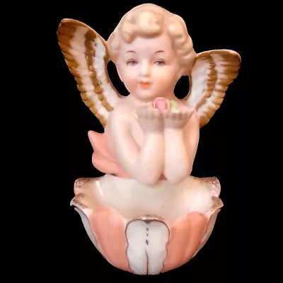 Ardalt Japan Angel Wall Pocket Figurine 6  Vintage 1960's Porcelain • $28