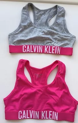 Calvin Klein Girls 2 Pack Bralette Age 8-10 Bnwt • £18.99