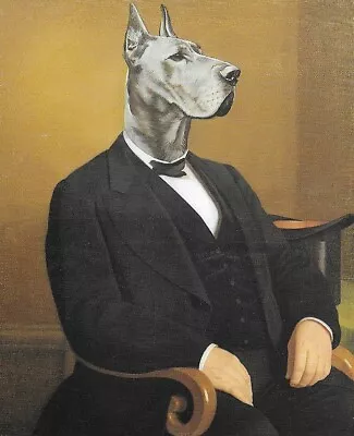 Great Dane  Blue  - CUSTOM MATTED - Vintage Dog Print - Poncelet 0810 • $15