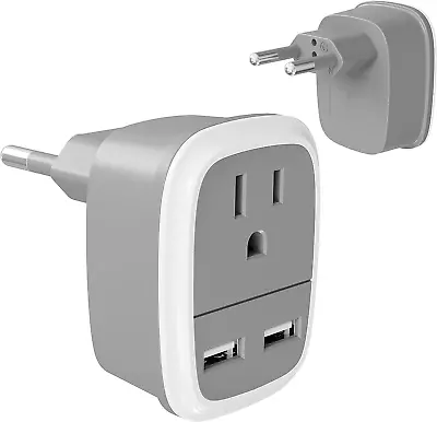 Bates- European Travel Plug Adapter Adapter With USB European Plug Adapter US • $8.56