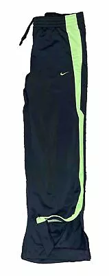 Nike Men’s Sz L Track Sweatpants Training GYM Gray Neon Green Striped • $19.95