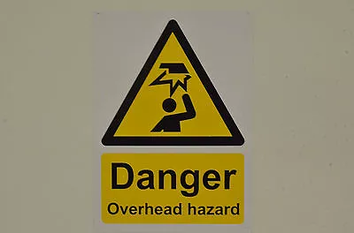 £1.69 • Buy DANGER OVERHEAD HAZARD A5 Sign Or Sticker Fragile Roof Scaffolding Demolition 